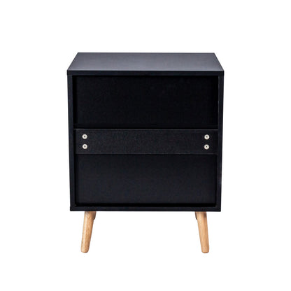 2-drawer Rattan Nightstand for Bedroom and Living Room, End Table, Side Table with 2 Hand Made Rattan Decorated Drawers