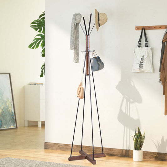 Reclaimed Wood & Metal Coat Rack for Bedroom & Living Room