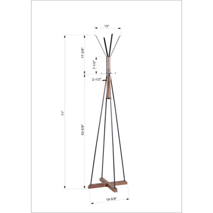 Reclaimed Wood & Metal Coat Rack for Bedroom & Living Room