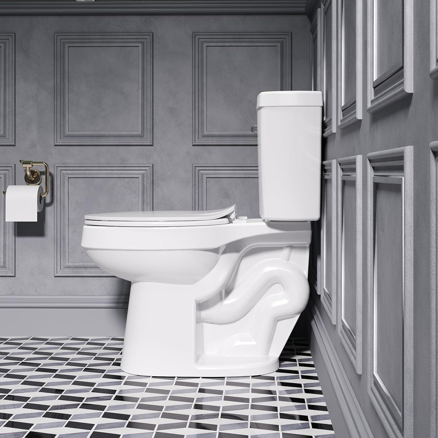 ELLAI Modern ADA Chair-Height Toilet for Bath, 1.28 GPF