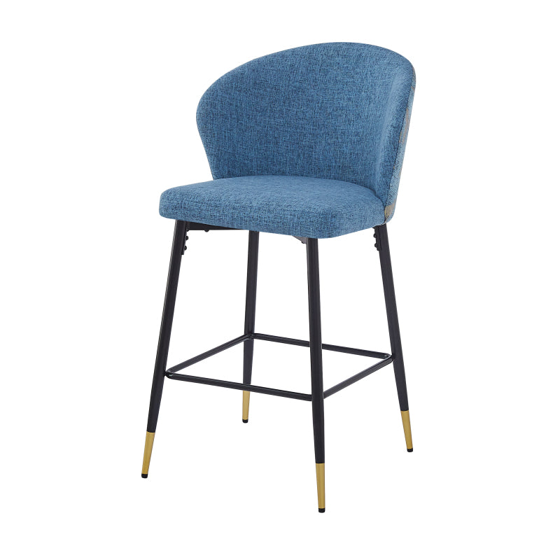 Jacquard Counter Stools for Kitchen, Metal Footrest, 2-Pack