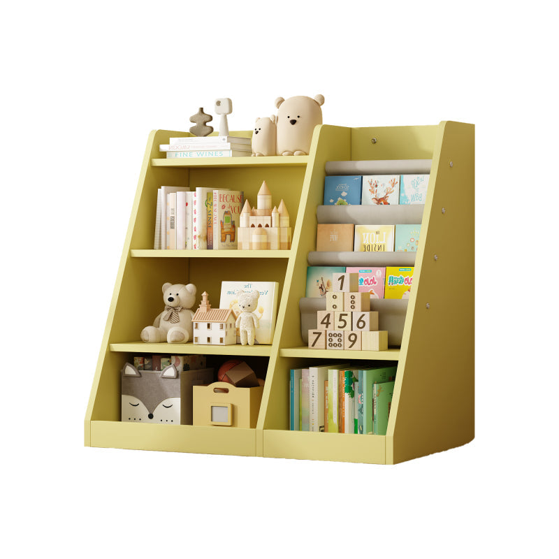 Yellow Wooden Toy Storage Organizer Cabinet Kids Bookshelf  Children Bookcase Toddler Baby Sling Book Rack Shelf for Playroom Bedroom Nursery Hallway School Kindergarten Living Roomy