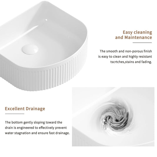 Modern Rectangle Vessel Sink for Powder Rooms Glossy Ceramic