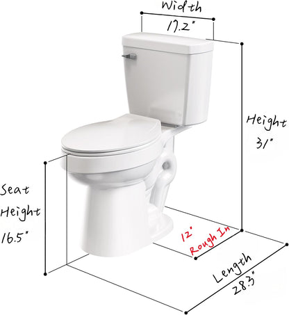 ELLAI Modern ADA Chair-Height Toilet for Bath, 1.28 GPF