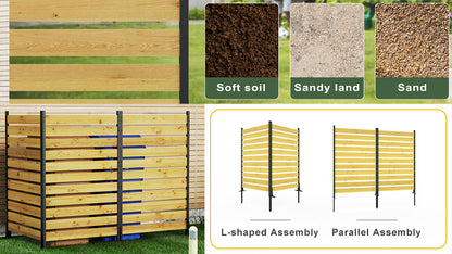 Goodyo Cedar Privacy Screen for Outdoor Bins & AC, 2 Panels