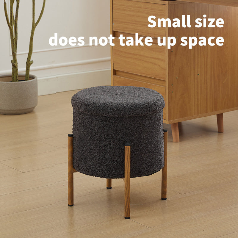 Modern Round Storage Ottoman, Removable Lid for Living Room