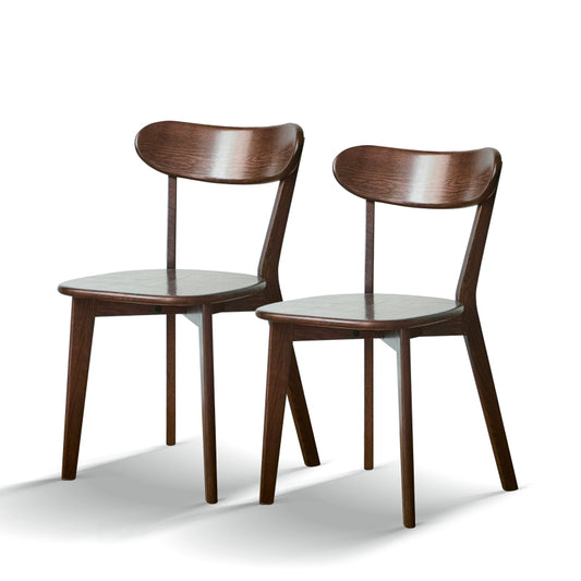 Scandi Solid Oak Dining Chairs for Kitchen (Set of 2)