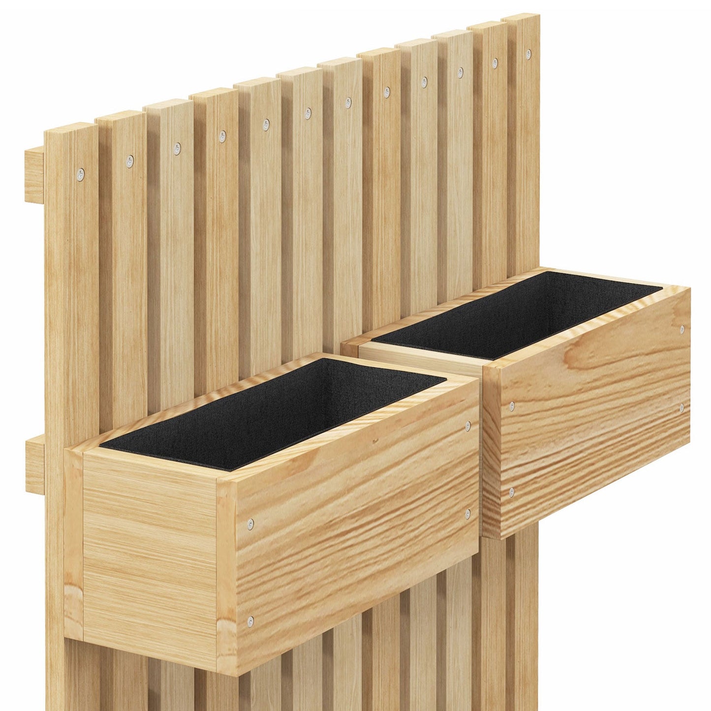Outsunny Rustic Wall Trellis Planter, 5 Boxes with Drainage