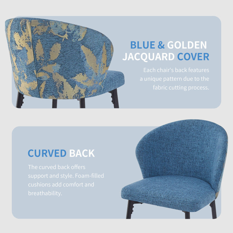 Jacquard Counter Stools for Kitchen, Metal Footrest, 2-Pack
