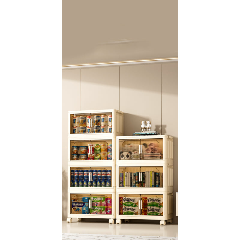 Modern Folding Closet Storage Cabinet with Wheels
