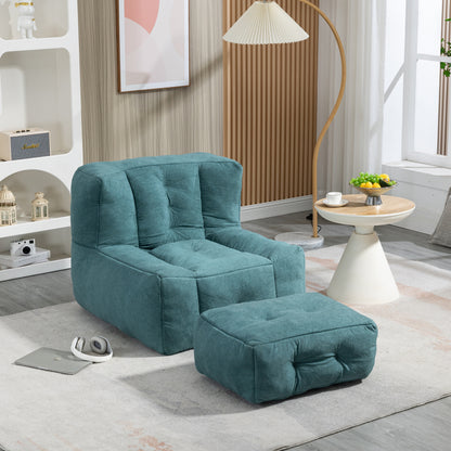 Modern Plush Bean Bag Chair for Living Room with Ottoman