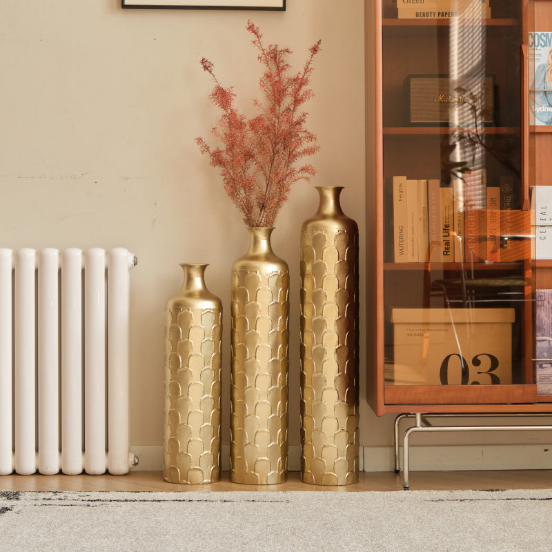 Modern White Floor Vases Set of 3 for Entryway — Tall Accent