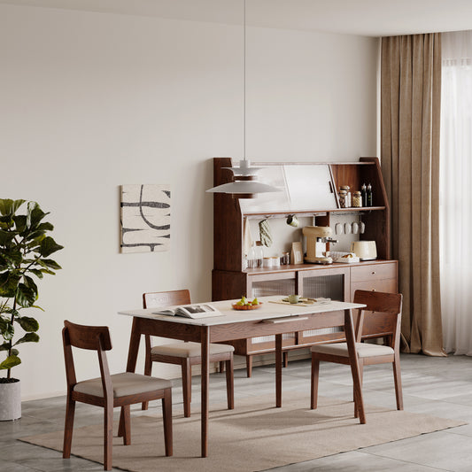 RR Modern Extendable Dining Table, Slate & Oak, 6–8 Seats