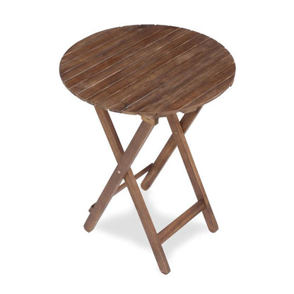 Natural Acacia 3-Pc Bistro Set for Patio & Balcony, Folding