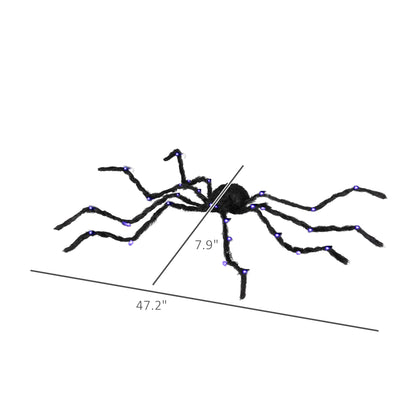 HOMCOM Oversized Halloween Spider, Outdoor LED Bendable Legs