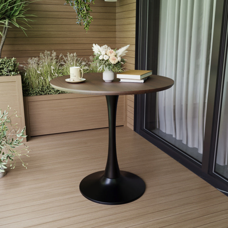 Mid-Century Round Tulip Dining Table for 2-4, Pedestal Base
