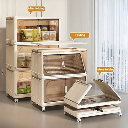 Modern Folding Closet Storage Cabinet with Wheels