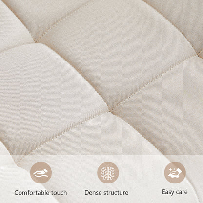 Cozy Linen Armless Home Office Chair with Lumbar Support