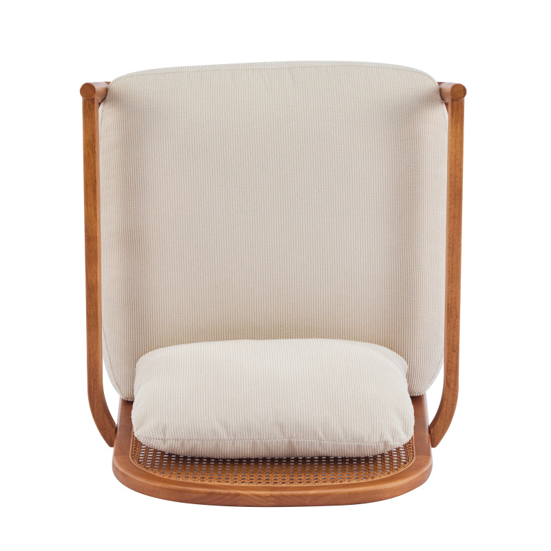 Mid-Century Armchairs Set of 2 for Living Room, Rattan Back