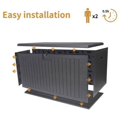 Waterproof Resin Deck Box for Patio & Pool, 260 Gal Lockable