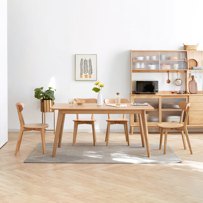 Natural Solid FAS Oak Dining Chairs for Dining Room Set of 2