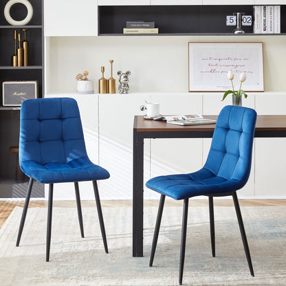 Mid-Century Green Velvet Dining Chairs for Kitchen, Set of 4