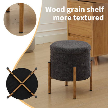 Modern Round Storage Ottoman, Removable Lid for Living Room