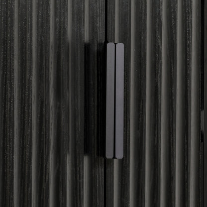 Modern Fluted Kitchen Pantry Cabinet, Drawers & Spice Racks