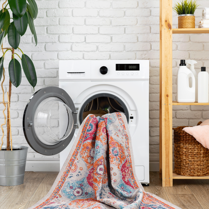 NAAR MAVAL Cream Area Rug for Living Room, Washable 5x8