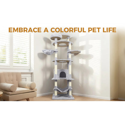 gray cat tree