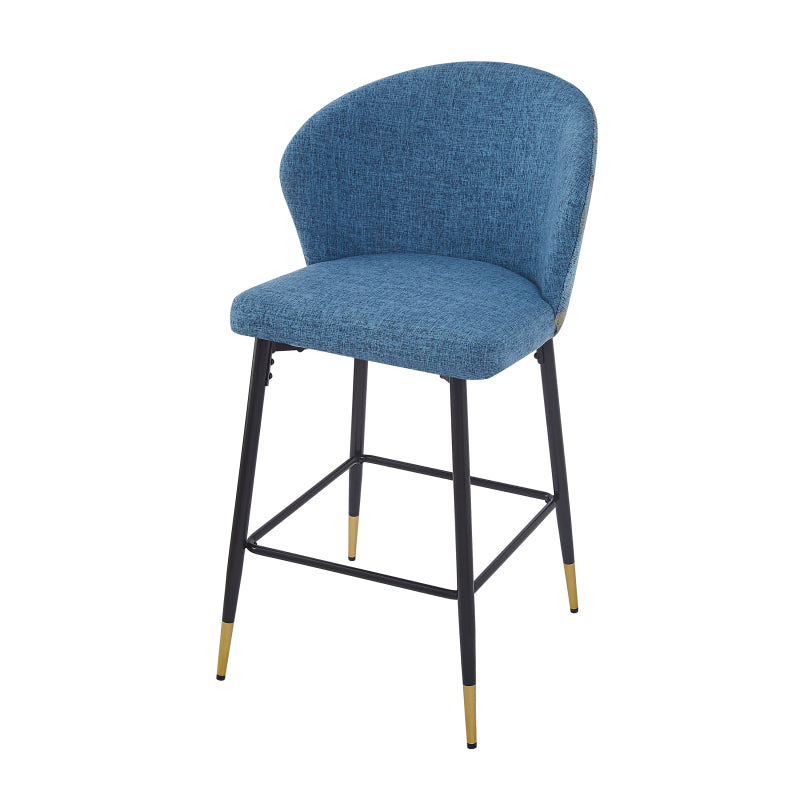 Jacquard Counter Stools for Kitchen, Metal Footrest, 2-Pack