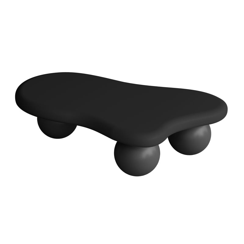 Modern Black Cloud Coffee Table for Living Room, 3 Ball Legs