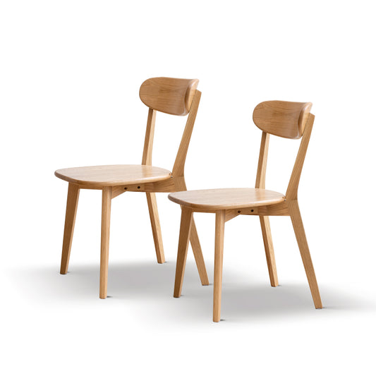 Natural Solid FAS Oak Dining Chairs for Dining Room Set of 2