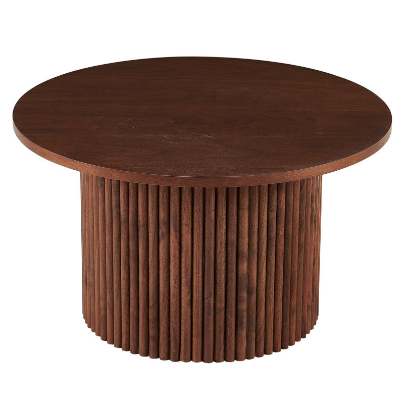 Modern Farmhouse 47-Inch Round Kitchen Table, Walnut Top