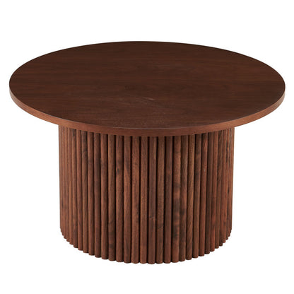 Modern Farmhouse 47-Inch Round Kitchen Table, Walnut Top