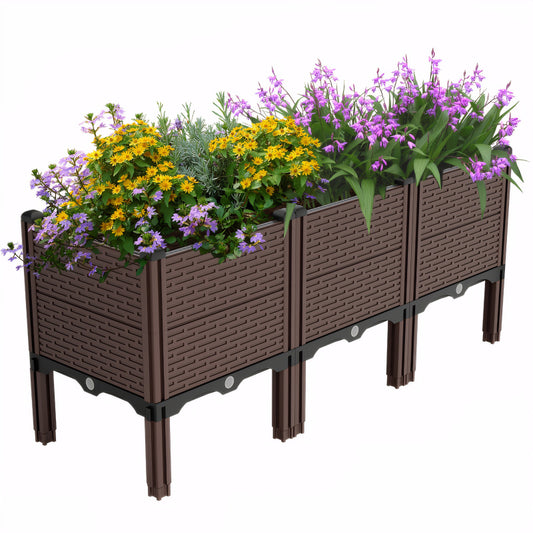 All-Weather Raised Planter Box for Patio with Drainage