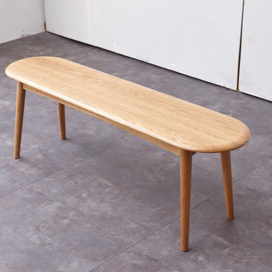 Natural Dining Bench for Dining Room, Solid Oak Wood