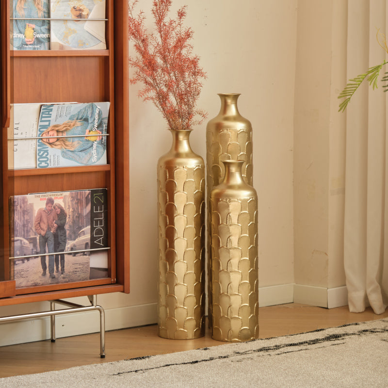 Modern White Floor Vases Set of 3 for Entryway — Tall Accent