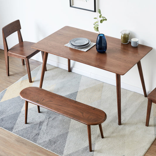 Scandi Solid Oak Bench for Dining Room or End of Bed