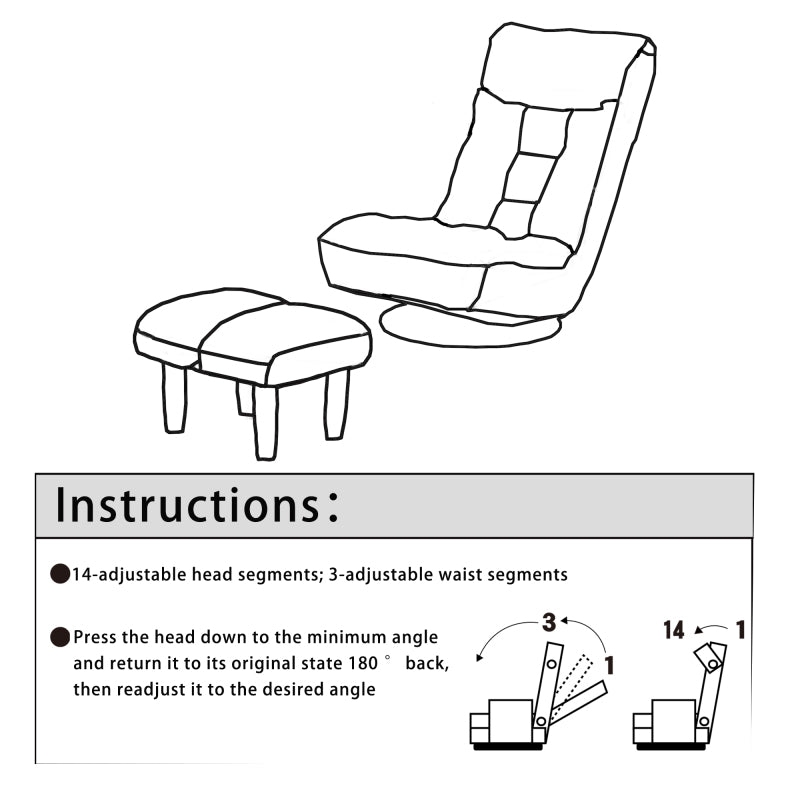 Japanese-Style Floor Chair for Balcony - Adjustable Recline
