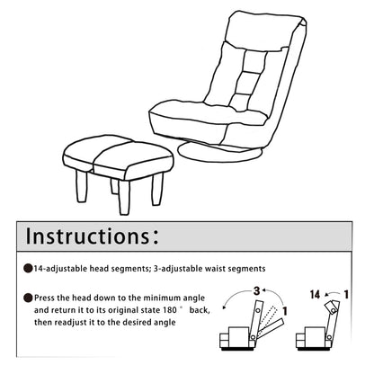 Japanese-Style Floor Chair for Balcony - Adjustable Recline