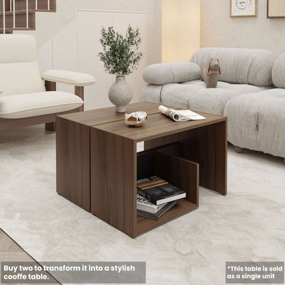 FM FURNITURE Vega Modern Side Table, Living Room Open Shelf