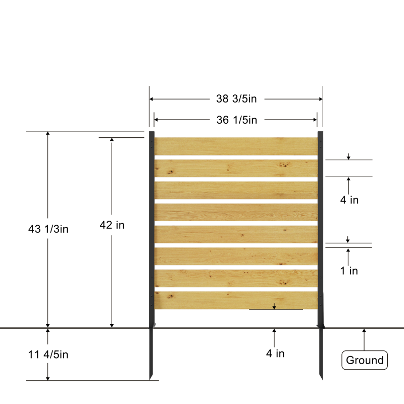 Goodyo Cedar Privacy Screen for Outdoor Bins & AC, 2 Panels