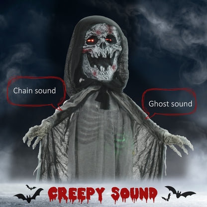 Outsunny Life-Size Skeleton Witch Yard Prop Motion & Sound