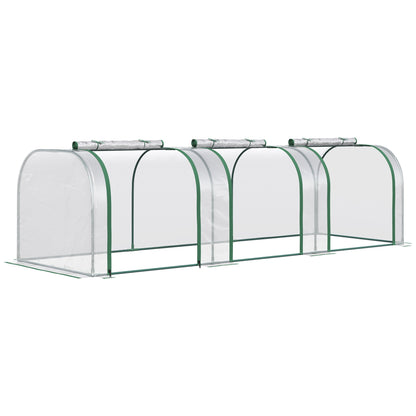Outsunny Tunnel Greenhouse for Garden Beds, UV-Resistant PVC