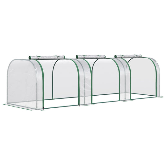 Outsunny Tunnel Greenhouse for Garden Beds, UV-Resistant PVC