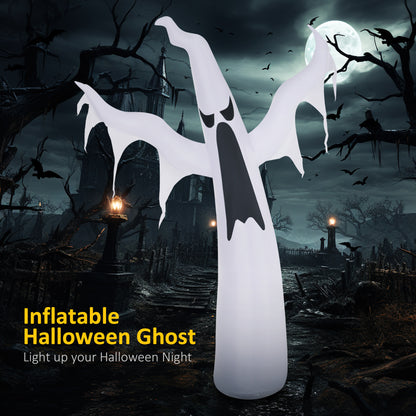 HOMCOM 6-Ft LED-Lit Halloween Ghost Inflatable for Yard