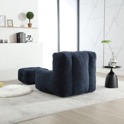 Modern Plush Bean Bag Chair for Living Room with Ottoman