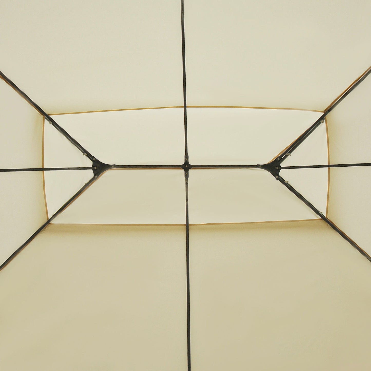 Outsunny 10x13 Cream Gazebo for Patio Vented Roof & Curtains