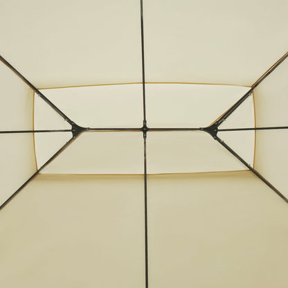 Outsunny 10x13 Cream Gazebo for Patio Vented Roof & Curtains